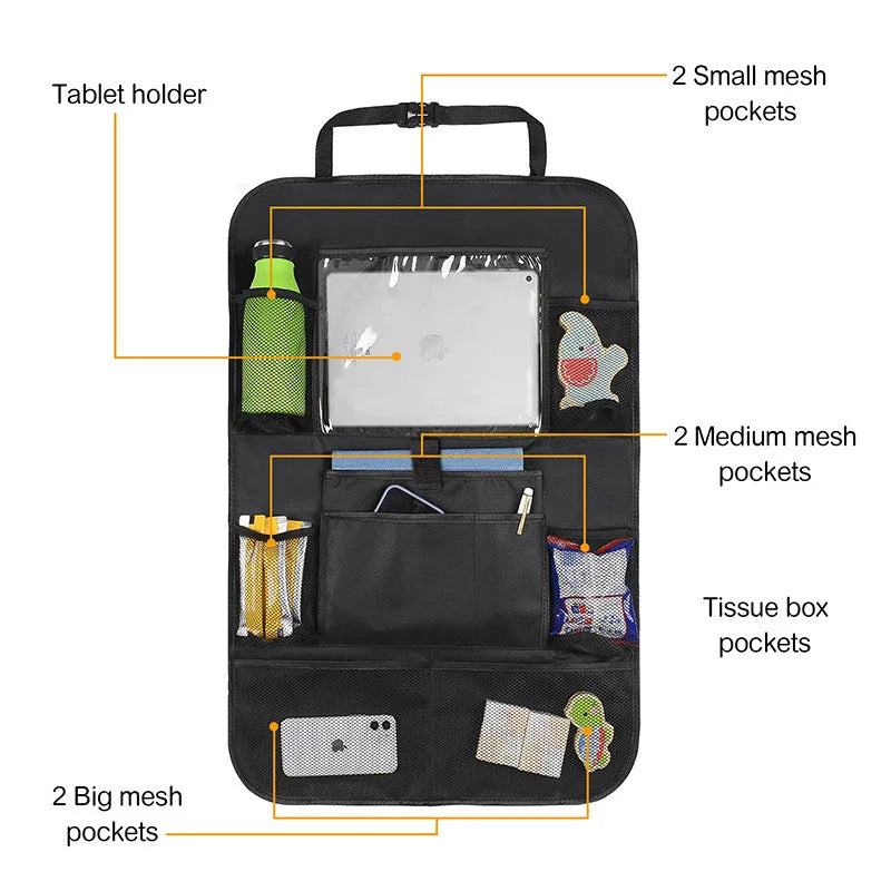 Car Seat Back Organizer with Tablet Holder