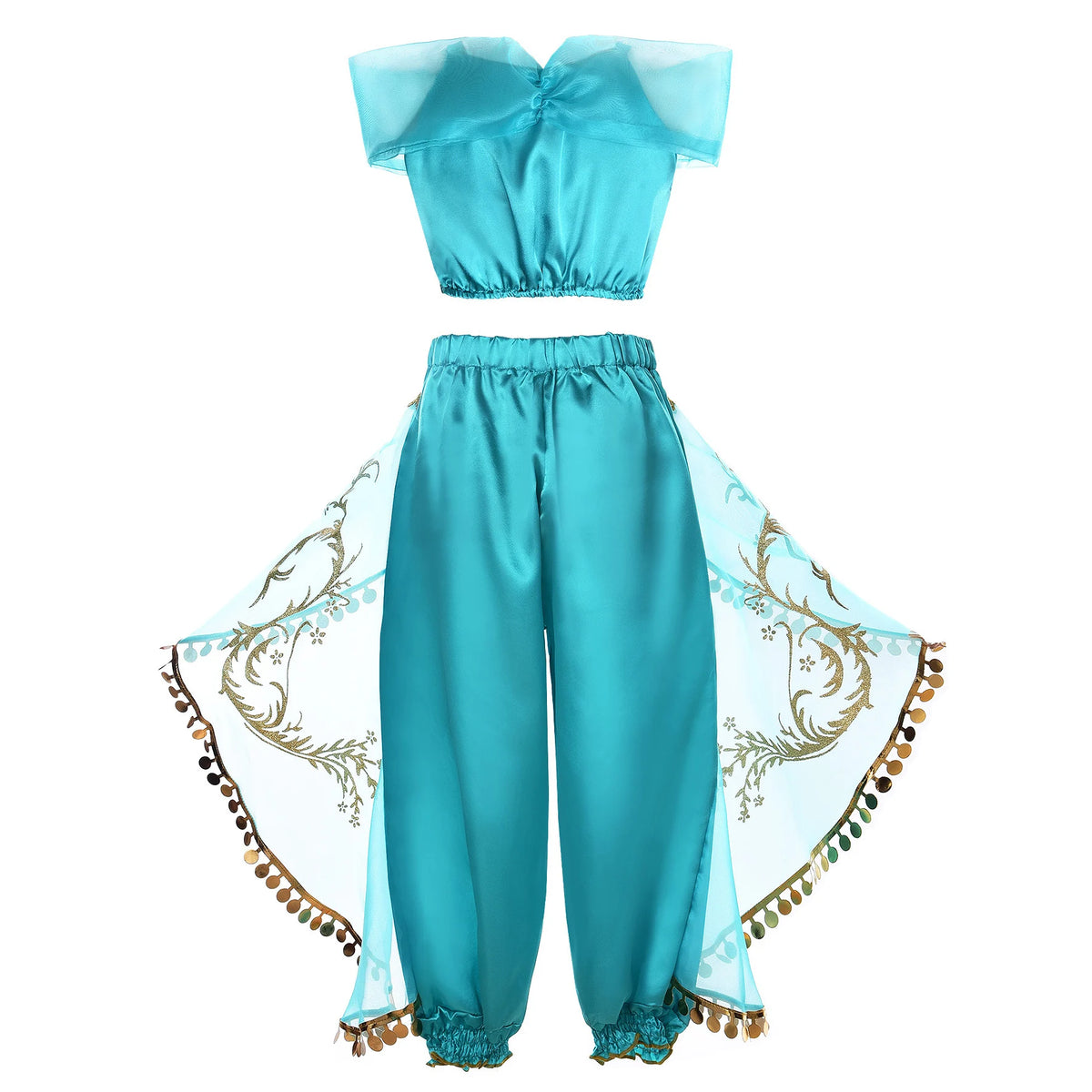 Jasmine Princess Costume Dress — Aladdin Magic Lamp Girls Cosplay Outfit