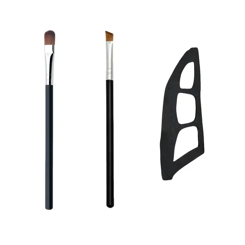 3-Piece Eye Makeup Kit – Eyeshadow Brushes & Stencil Molds