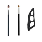 3-Piece Eye Makeup Kit – Eyeshadow Brushes & Stencil Molds