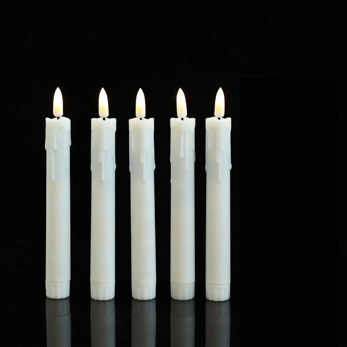 LED Taper Candles – Warm White Battery-Powered Christmas Candlesticks