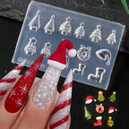 Christmas Silicone Nail Art Mold – 3D DIY Resin Nail Charms Template