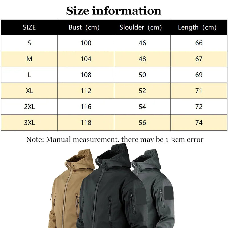 Men's Military Tactical Jacket – Waterproof Hooded Windbreaker