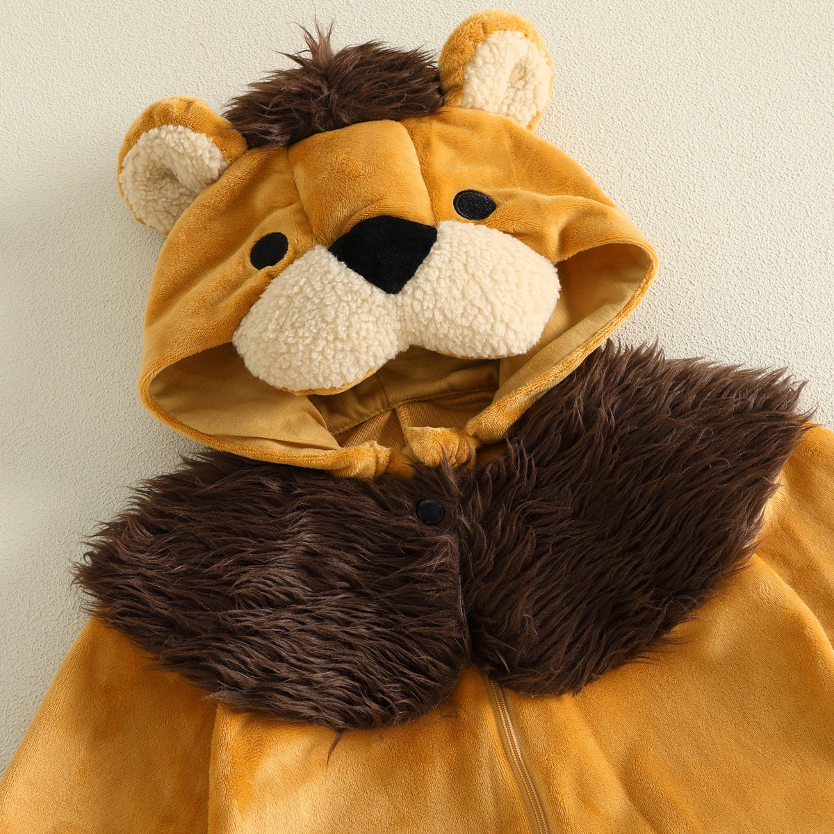 Baby Lion Costume – Furry Plush Jumpsuit for Boys & Girls