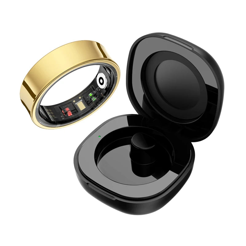 R09 Smart Ring with Charging Case | Heart Rate, Blood Oxygen & Sleep Monitor | 5ATM Waterproof