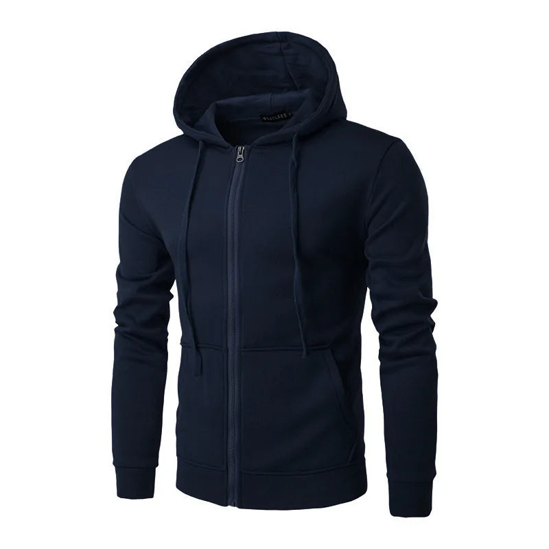 Men's Zip-Up Hoodie Sweatshirt – Slim Fit Casual Jacket