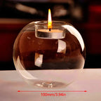 Elegant Round Glass Candle Holders — European Style Home & Event Centerpiece