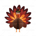 Thanksgiving Turkey Honeycomb Ball Hanging Pendants – Fall Harvest Décor