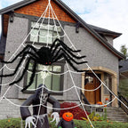 Halloween Giant Spider & Cobweb Decoration Set — Indoor & Outdoor Party Decor