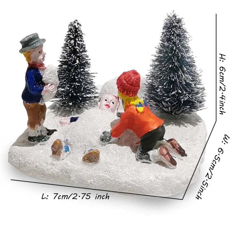 Christmas Village Figurine Set – Holiday Scene Decoration