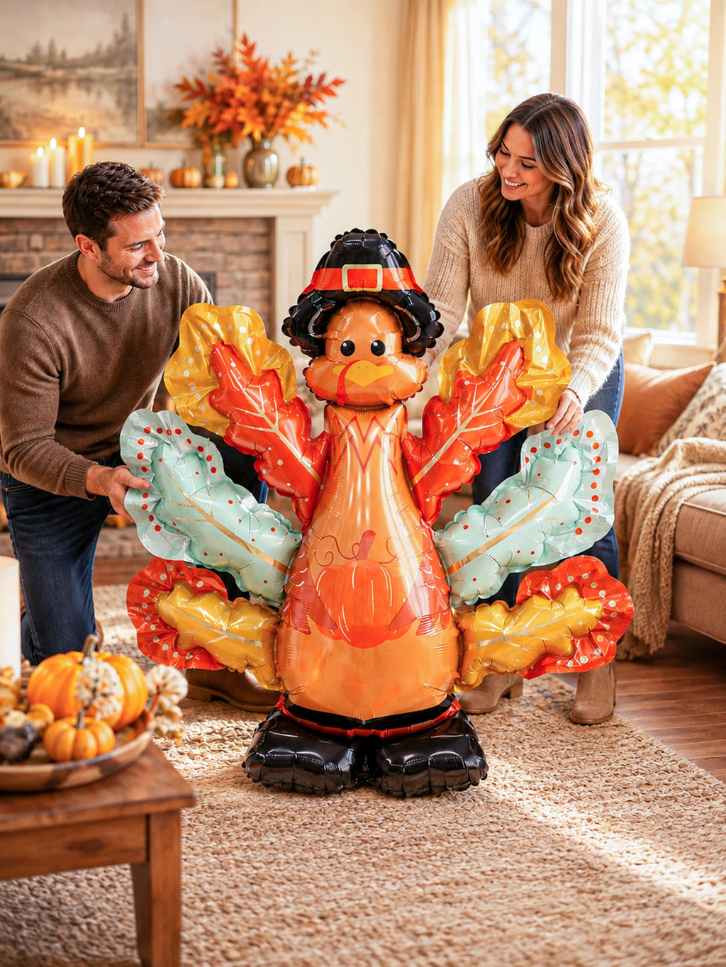 Thanksgiving Standing Turkey Foil Balloon – Harvest & Pumpkin Party Décor