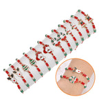 Christmas Beaded Bracelet Set – Santa, Elk & Bell Charm Bracelets for Women & Girls