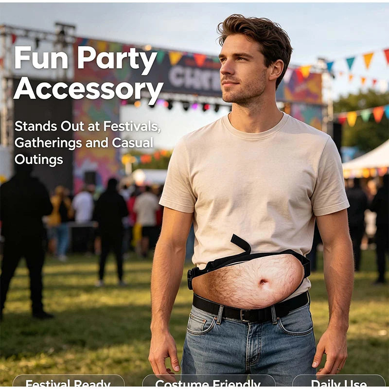 Beer Gut Fanny Pack – Novelty Hairy Belly Waist Bag