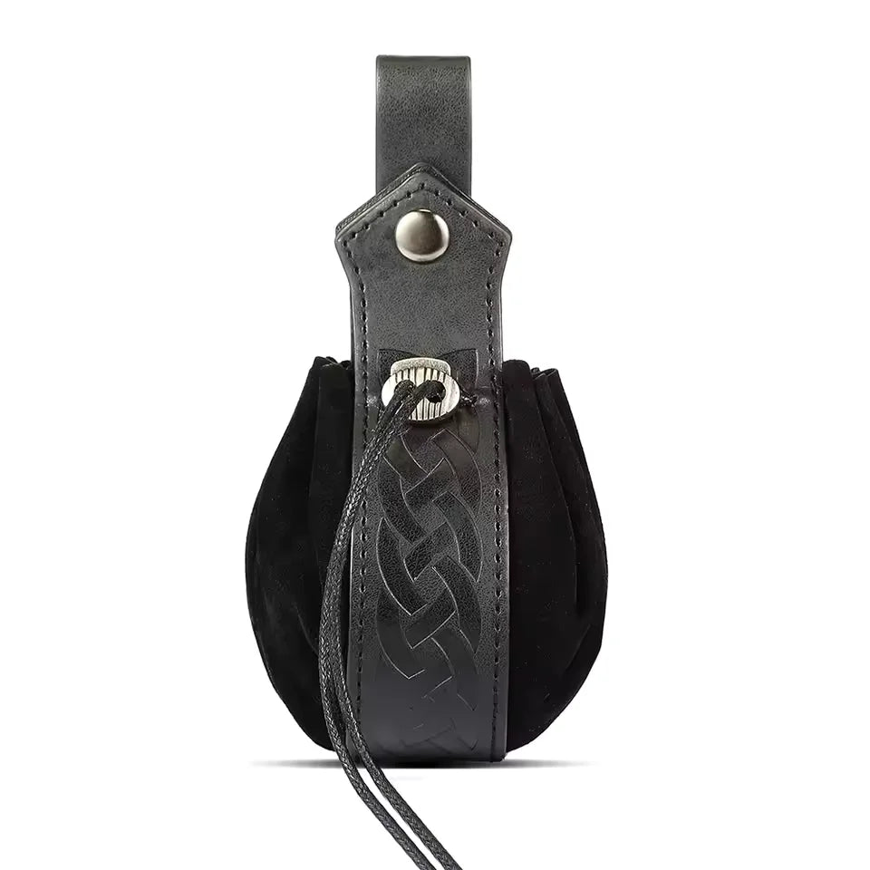 Medieval Viking Drawstring Waist Bag — Retro Coin Pouch for Renaissance Fairs, LARP & Cosplay