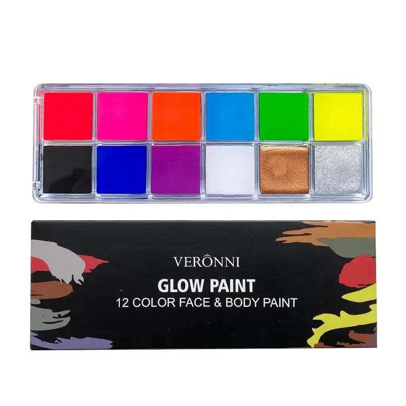 20-Color Face & Body Paint Set — Non-Toxic Oil Pigments with Brushes for Halloween, Cosplay & Kids