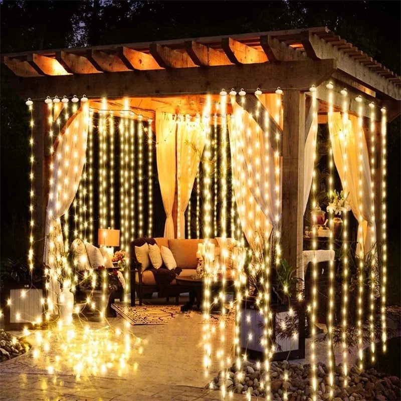 USB LED Curtain String Lights – 8 Modes for Holiday, Party & Room Décor