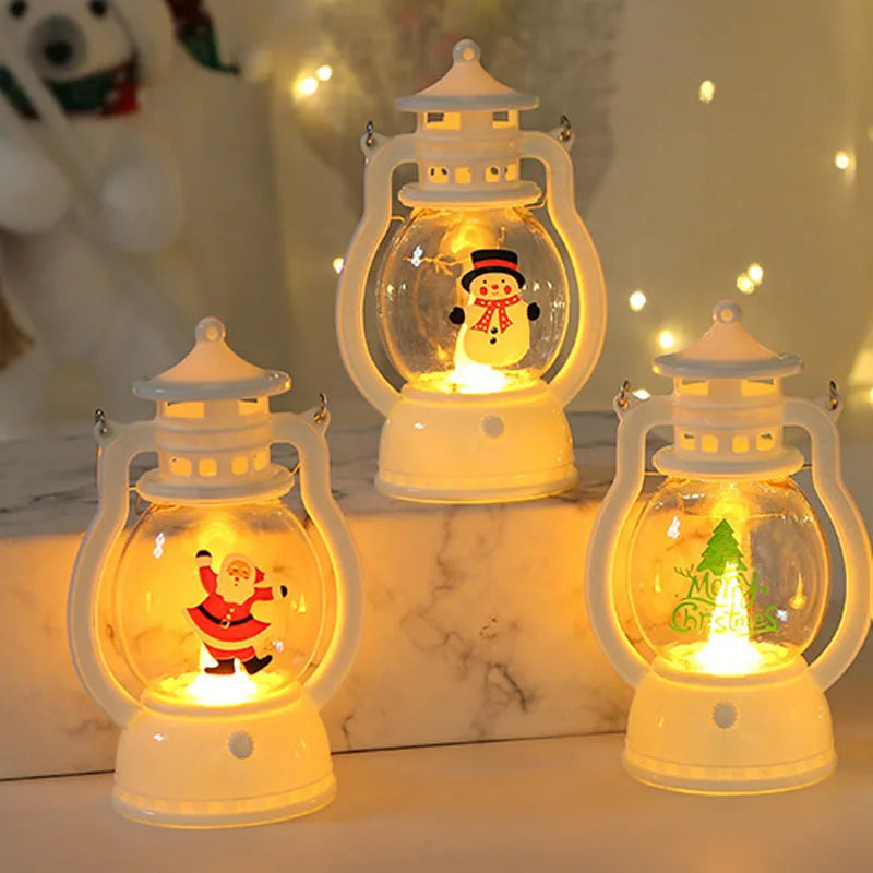 Portable LED Christmas Lantern – Santa, Snowman & Holiday Character Lights