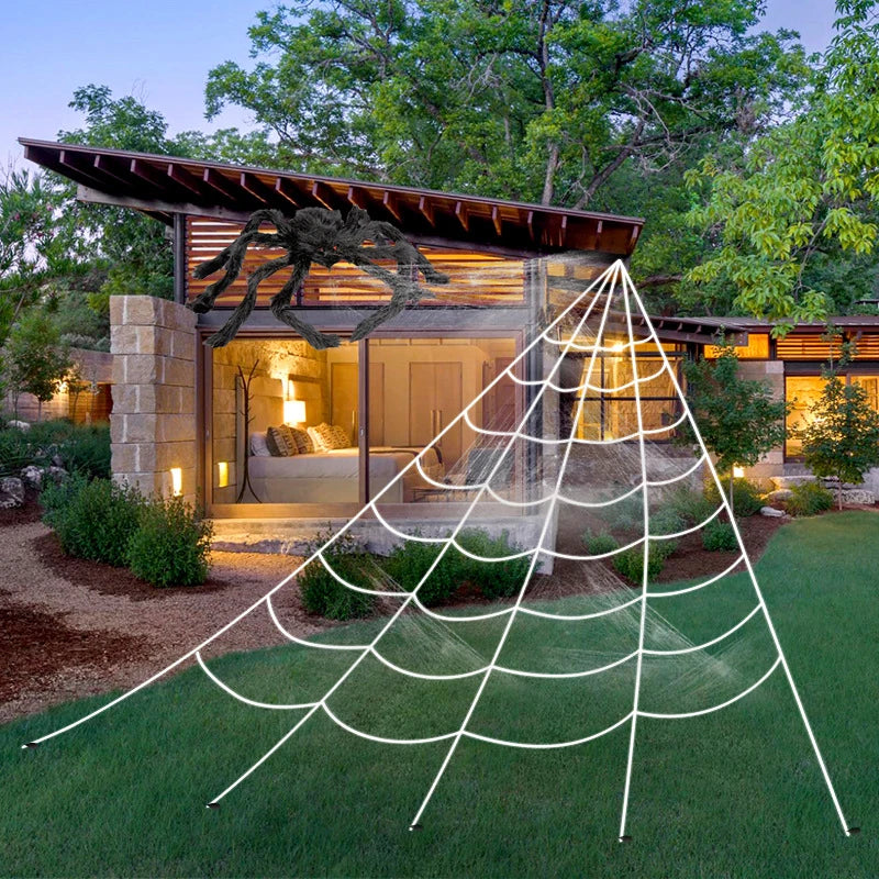 Giant Halloween Spider Web Decoration — 5m & 7m Indoor/Outdoor