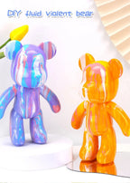 DIY Fluid Art Bear Sculpture – Handmade Resin Graffiti Bear Ornament