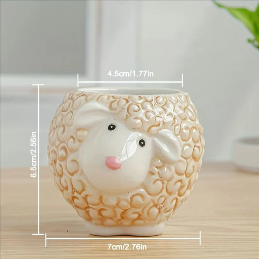 Cute Animal Ceramic Succulent Planter – Balcony & Desktop Home Decor