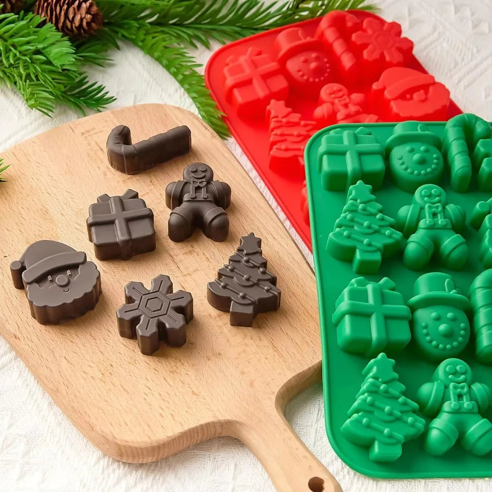Christmas Silicone Chocolate & Candy Mold – 12-Cavity Holiday Baking Mould for Chocolates, Gummies & Cake Decorations