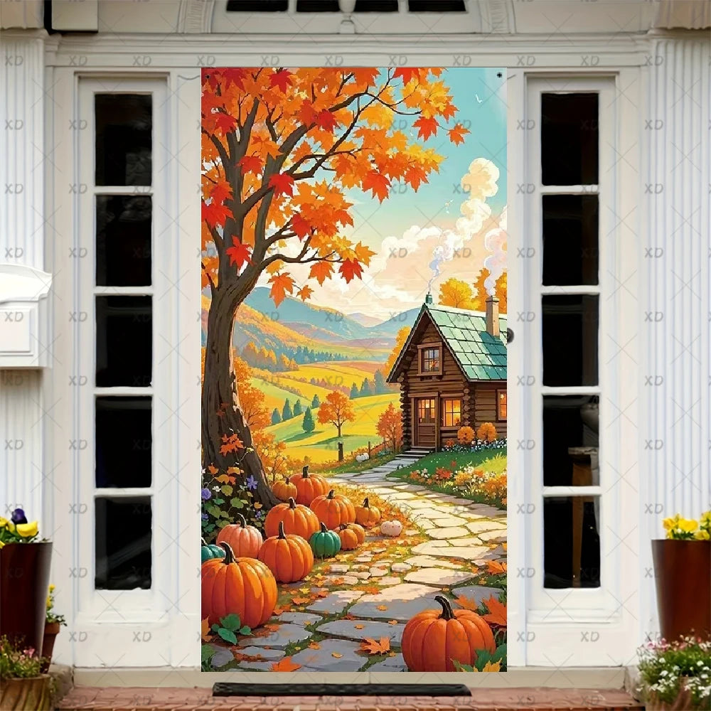 Fall Thanksgiving Harvest Party Backdrop Banner
