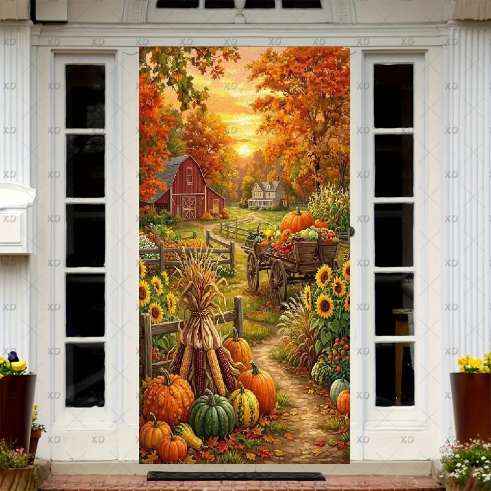 Fall Thanksgiving Harvest Party Backdrop Banner