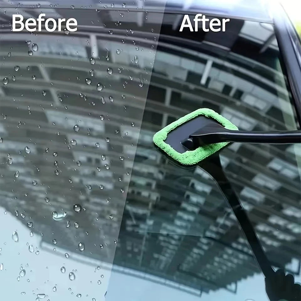 Long-Handle Car Windshield Cleaning Brush – Interior Auto Glass Wiper Kit