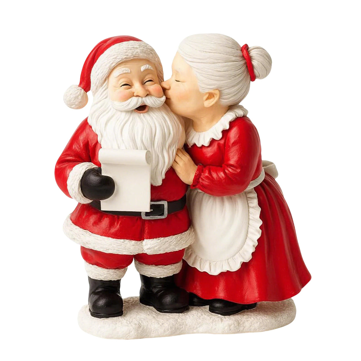 Mr. & Mrs. Claus Resin Statue – Christmas Couple Figurine for Mantel & Desktop