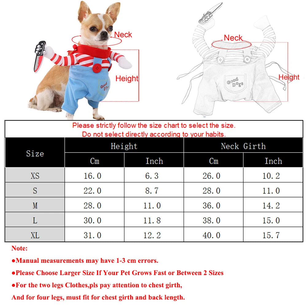 Halloween Cosplay Costume for Dogs & Cats – Funny Striped Jacket