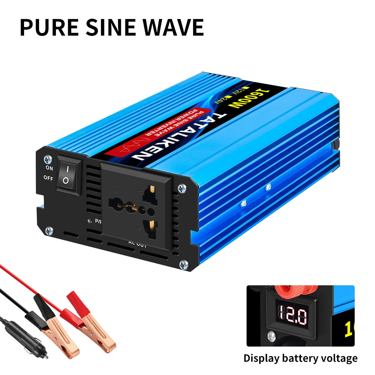 Pure Sine Wave Power Inverter – DC 12V/24V to AC 220V, 1000W–6000W