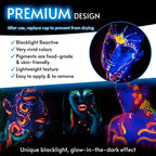 VERONNI UV Neon Glow Face Paint Crayon Sticks — Blacklight Body Paint for Halloween, Mardi Gras & Parties