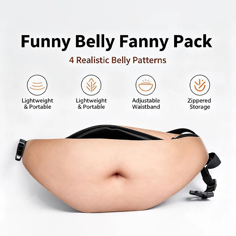Beer Gut Fanny Pack – Novelty Hairy Belly Waist Bag