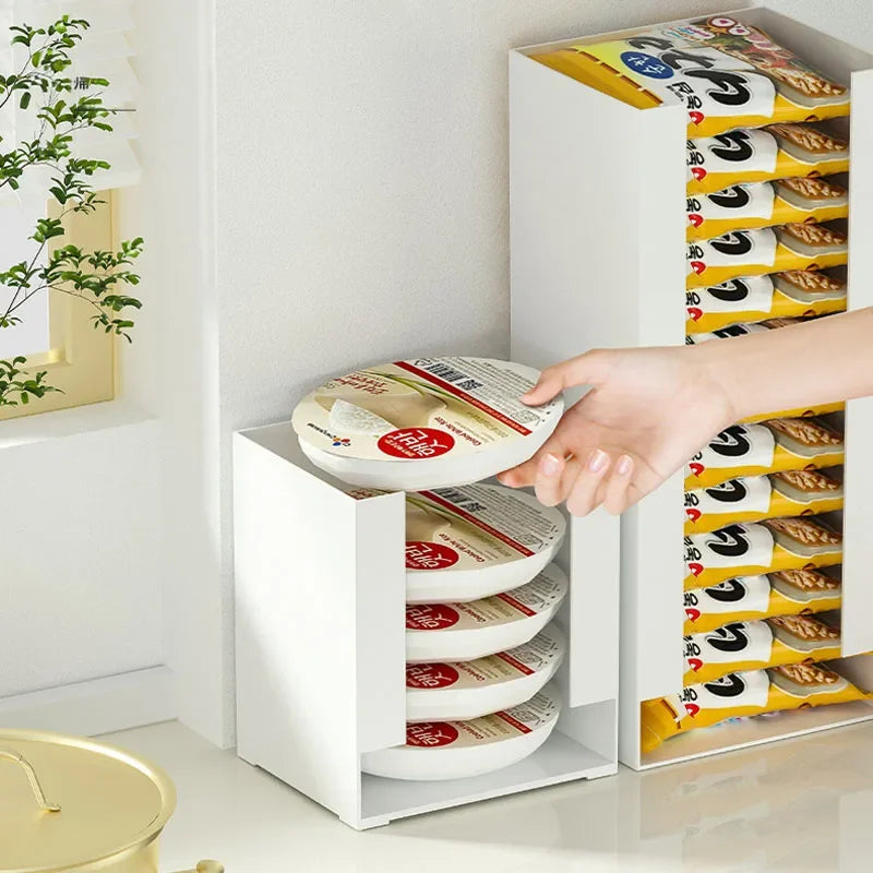 Stackable Instant Noodle & Ramen Cup Storage Box | Kitchen Pantry Organizer