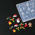 Christmas Silicone Nail Art Mold – 3D DIY Resin Nail Charms Template