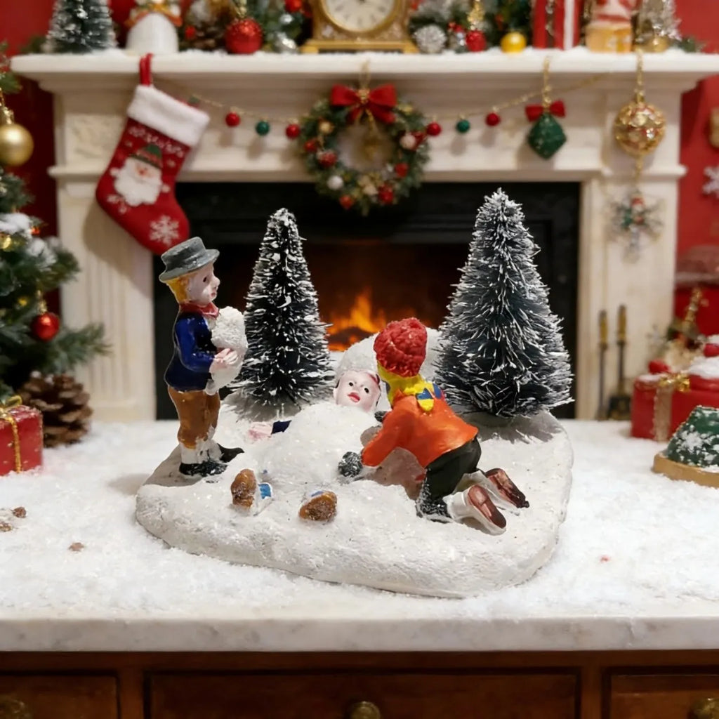 Christmas Village Figurine Set – Holiday Scene Decoration
