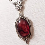 Red Crystal Skeleton Pendant Necklace — Gothic Fashion Jewellery for Women | Parties & Halloween