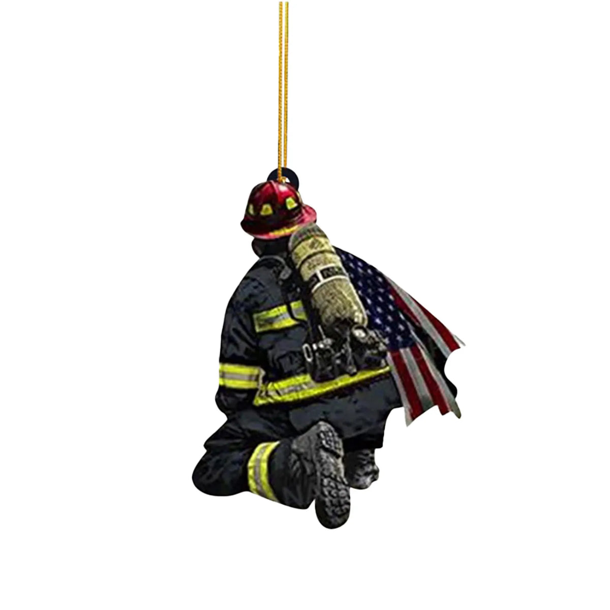 Firefighter Christmas Ornament – Double-Sided Acrylic Fireman Hanging Decoration