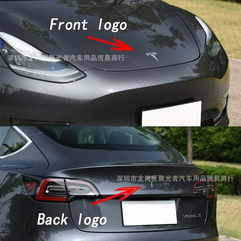 Tesla Model 3 & Model Y Metal Emblem Badge – Front & Rear Replacement