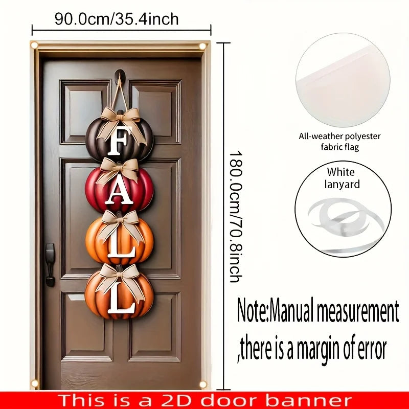 Autumn Pumpkin Welcome Door Banner – Thanksgiving Indoor & Outdoor Décor