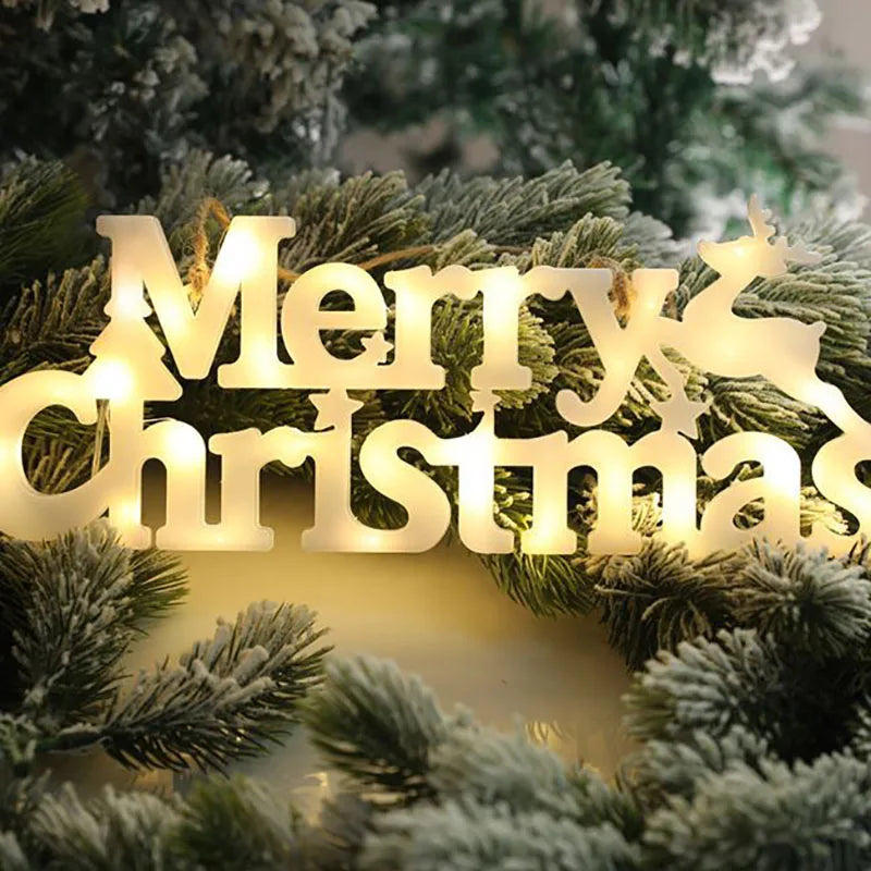 Christmas LED Letter Tag Light String – Festive Fairy Garland