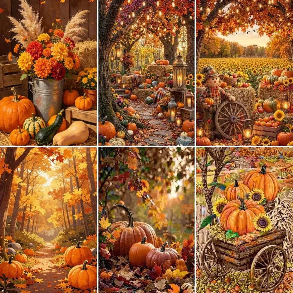 Fall Thanksgiving Harvest Party Backdrop Banner
