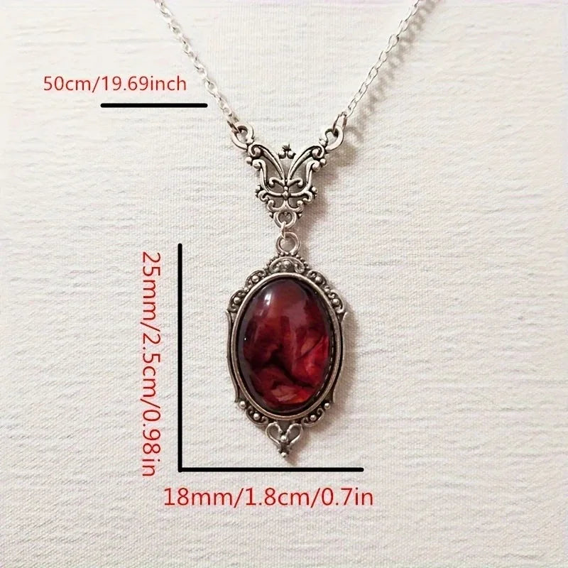 Red Crystal Skeleton Pendant Necklace — Gothic Fashion Jewellery for Women | Parties & Halloween