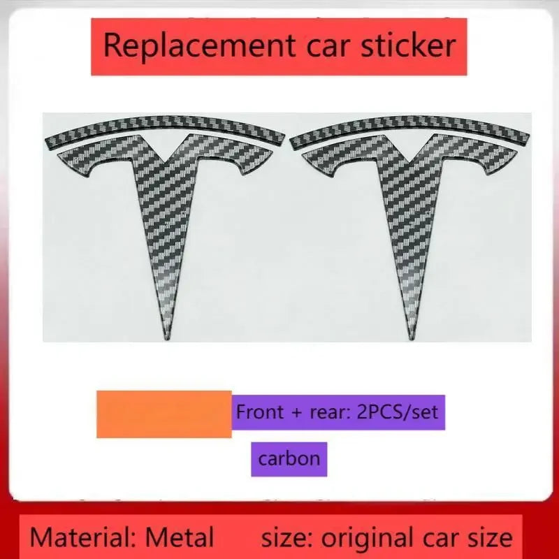 Tesla Model 3 & Model Y Metal Emblem Badge – Front & Rear Replacement