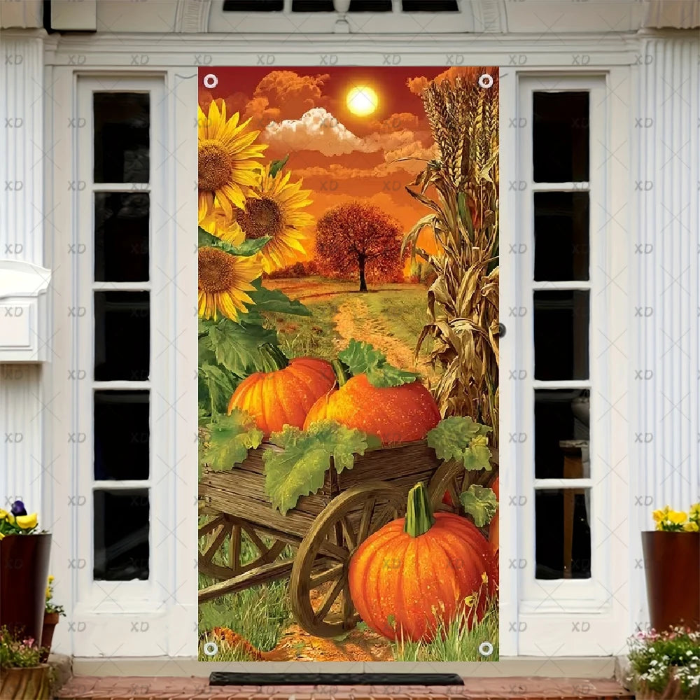 Fall Thanksgiving Harvest Party Backdrop Banner