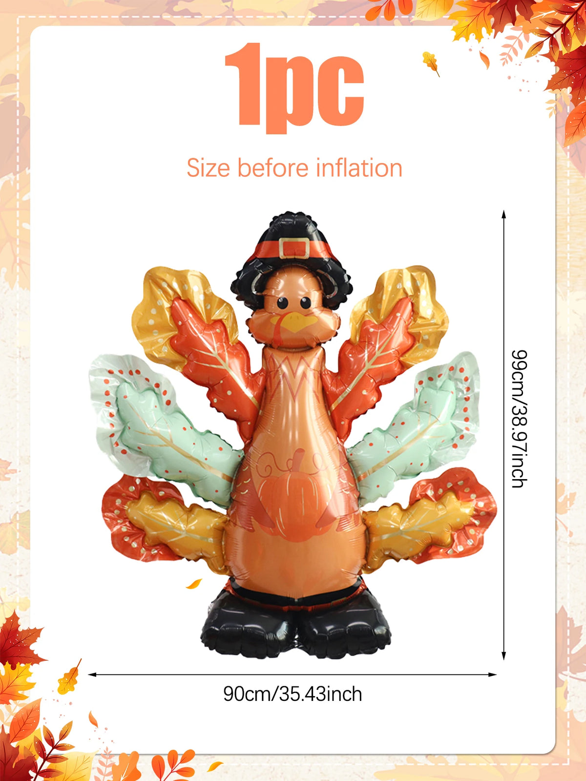 Thanksgiving Standing Turkey Foil Balloon – Harvest & Pumpkin Party Décor