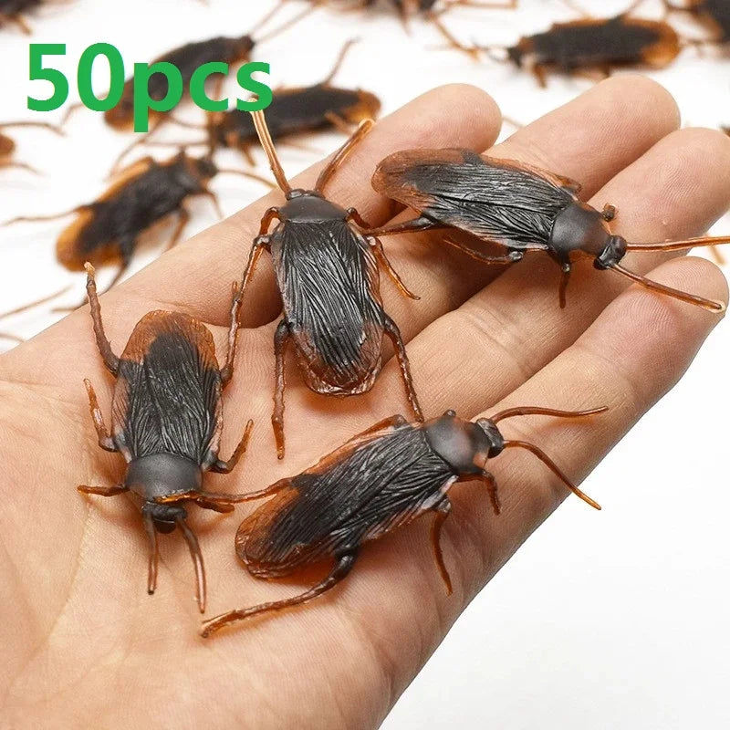 Realistic Fake Cockroaches Prank Pack — Silicone Bug Joke Props for Halloween