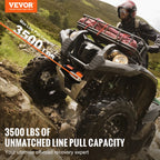 SucceBuy 3500lbs Electric Winch ATV/UTV Wired Car Winch with 39 ft Synthetic Rope Aluminum IP55 Waterproof for Towing Boat Truck