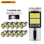 T10 W5W CANBUS LED Bulbs – 6000K White Interior & License Plate Lights (10-Pack)