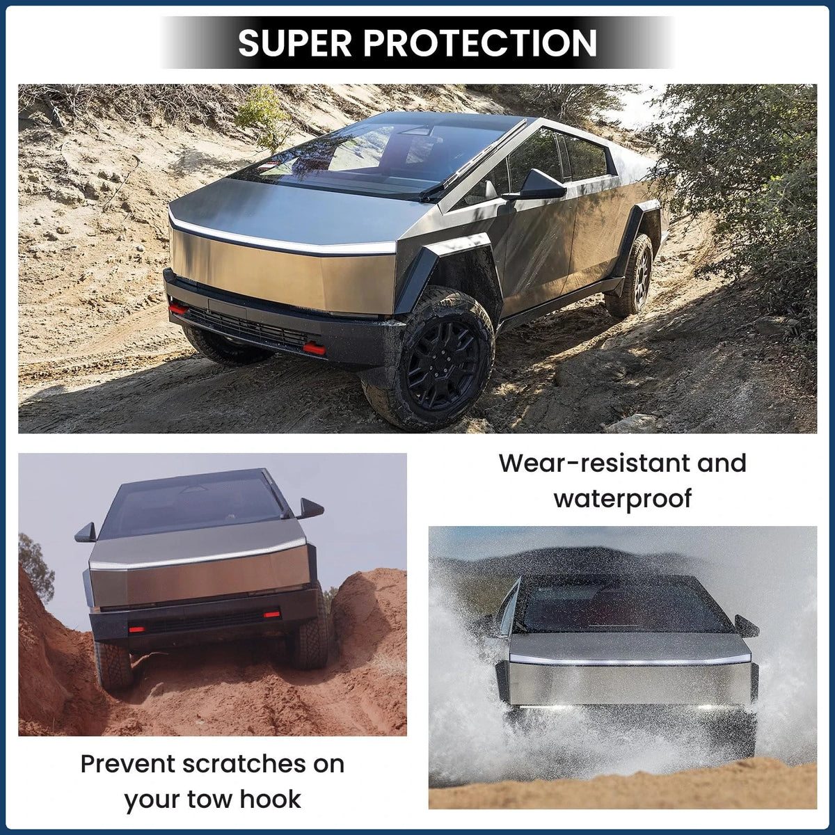 Tesla Cybertruck Tow Hook Covers (2-Pack) – Front Hitch Cover Accessories 2024-2025
